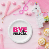 Dag Felicia Hand Wave Hot Pink Papieren Bordje (Feest)