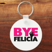 Dag Felicia Hand Wave Hot Pink Sleutelhanger (Voorkant)