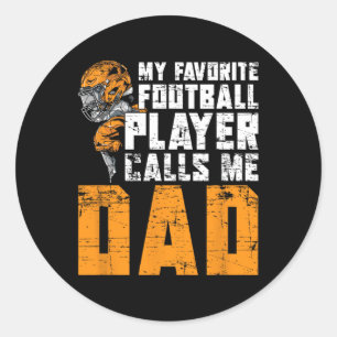 Dag Football Speler Papa Amerikaans Sport Football Ronde Sticker