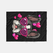 Dag Franse Bulldog Hart Koppels Liefde Dag Hond Fleece Deken (Voorkant (Horizontaal))