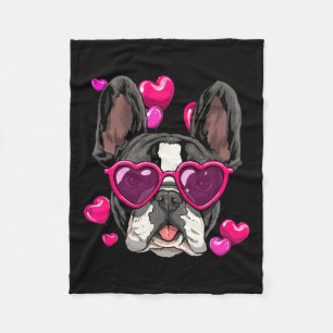 Dag Franse Bulldog Hart Koppels Liefde Dag Hond Fleece Deken