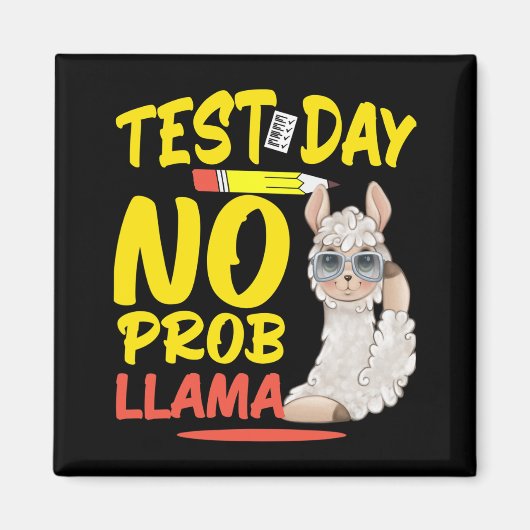 Dag Geen Prob-llama Leraar & amp; Student Test Magneet (Voorkant)