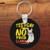 Dag Geen Prob-llama Leraar & amp; Student Test Sleutelhanger (Voorkant)