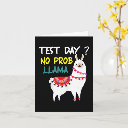 Dag Geen Prob-Llama Leraar Testdag voor Te Kaart (Gele Bloem)