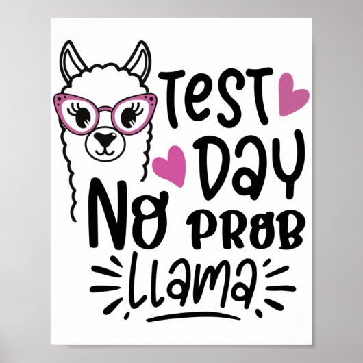 Dag Geen Prob-llama leraar testen Dag 1 Poster (Voorkant)