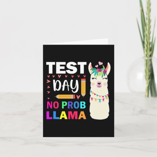 Dag Geen Prob-llama leraar testen Dag 9 Kaart (Voorkant)