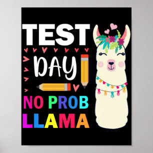 Dag Geen Prob-llama leraar testen Dag 9 Poster