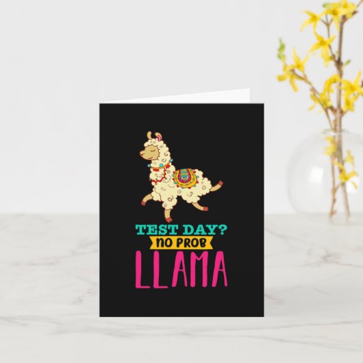 Dag Geen Probllama T Shirt Llama Gift School Proce Kaart (Gele Bloem)