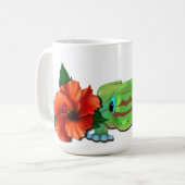 Dag gekko met hibiscus koffiemok (Voorkant links)