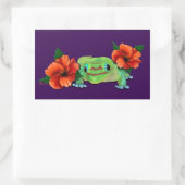 Dag gekko met hibiscus rechthoekige sticker (Tas)