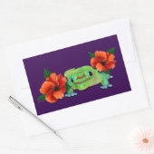 Dag gekko met hibiscus rechthoekige sticker (Envelop)