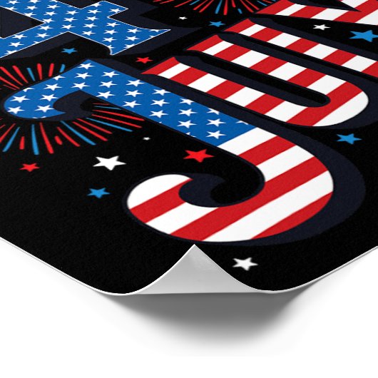 Dag Gelukkig 4 juli Poster (Hoek)