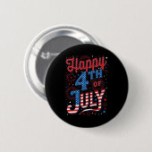 Dag Gelukkig 4 juli Ronde Button 5,7 Cm (Voorkant /achterkant)