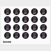 Dag Gelukkig 4 juli Ronde Sticker (Vel)