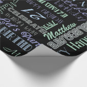 Dag gevierd! Cool Custom NAME and AGE Cadeaupapier (Hoek)