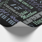 Dag gevierd! Cool Custom NAME and AGE Cadeaupapier (Hoek)
