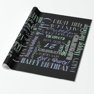 Dag gevierd! Cool Custom NAME and AGE Cadeaupapier