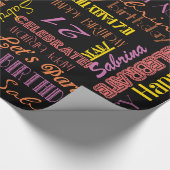 Dag gevierd! De NAAM en de LEEFTIJD van de Douane  Cadeaupapier (Hoek)