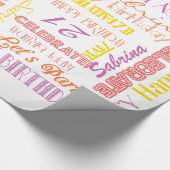 Dag gevierd! De NAAM en de LEEFTIJD van de Douane  Cadeaupapier (Hoek)