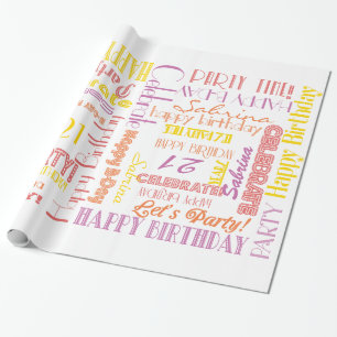 Dag gevierd! De NAAM en de LEEFTIJD van de Douane Cadeaupapier