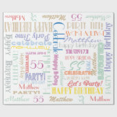 Dag gevierd! Lettertypenaam en -leeftijd Cadeaupapier (Vlak)