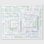 Dag gevierd! Naam en leeftijd van de koel-koepel Cadeaupapier (Vlak)