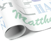 Dag gevierd! Naam en leeftijd van de koel-koepel Cadeaupapier (Rol Hoek)