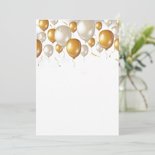 Dag gevierde ballonnen kaart (Staand voorkant)