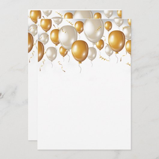 Dag gevierde ballonnen kaart (Voorkant / Achterkant)