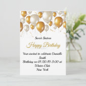 Dag gevierde ballonnen kaart (Staand voorkant)