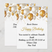 Dag gevierde ballonnen kaart (Voorkant / Achterkant)