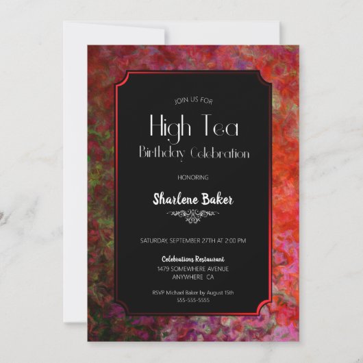 Dag geviering Rood en zwart hoog thea Kaart (Voorkant)