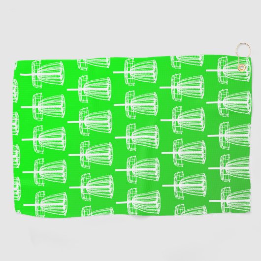 Dag glo groene golfhanddoek (Horizontaal)