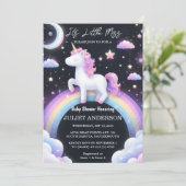 Dag Glow Space Royal Pony Eenhoorn Baby Meisje Dou Kaart (Staand voorkant)