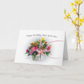 Dag, Godmoeder, bloemen in een mand Kaart (Gele Bloem)