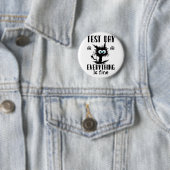 Dag Grappig Stressed Cat Zwart Leraar Student Test Ronde Button 5,7 Cm (In situ)