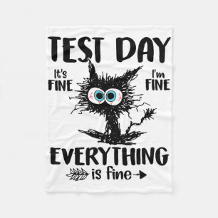 Dag Grappig Stressed Kat Leraar Student Kinder Tes Fleece Deken