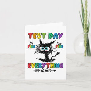 Dag Grappig Stressed Kat Leraar Student Kinder Tes Kaart