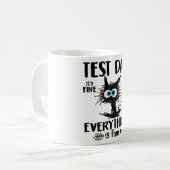 Dag Grappig Stressed Kat Leraar Student Kinder Tes Koffiemok (Voorkant links)