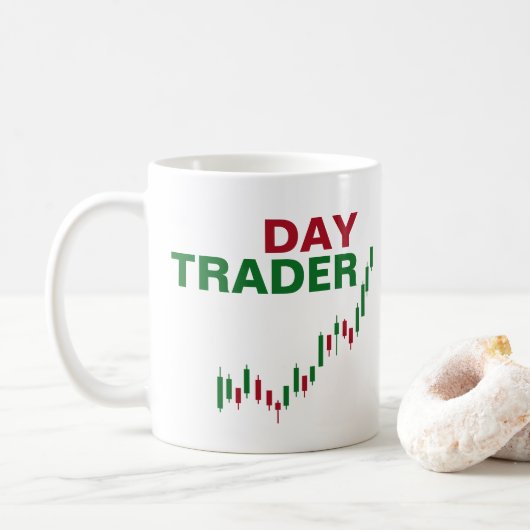 Dag Handelaar Stock Trader Koffiemok (Met donut)