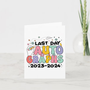 Dag Handtekeningen 2023-2024 Retro Laatste Schoold Kaart