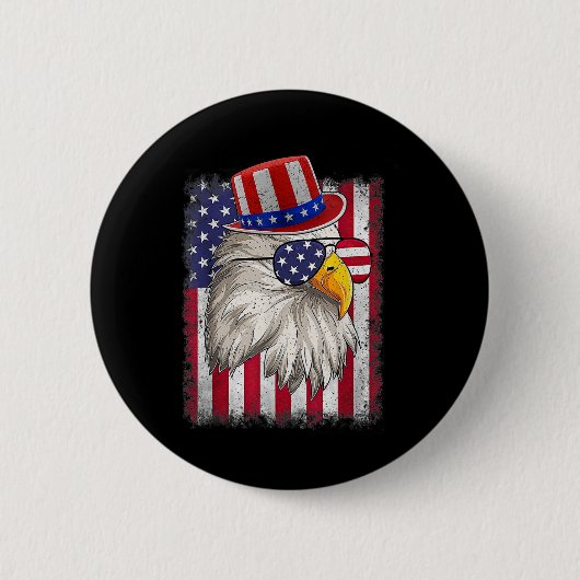 Dag Happy 4th van juli Ontwerp vlag Ronde Button 5,7 Cm (Voorkant)