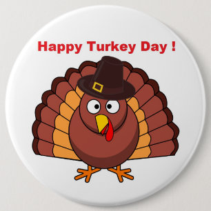 DAG HAPPY TURKEY RONDE BUTTON 6,0 CM