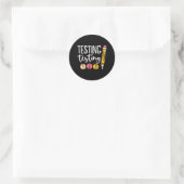 Dag het Testen 123 Schattigee Testdag Ronde Sticker (Tas)