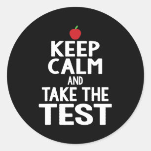 Dag houd rust & versterker; Neem het test examen g Ronde Sticker