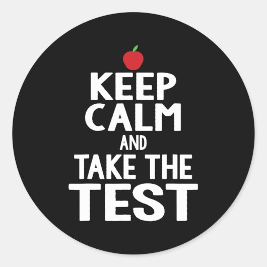 Dag houd rust & versterker; Neem het test examen g Ronde Sticker (Voorkant)