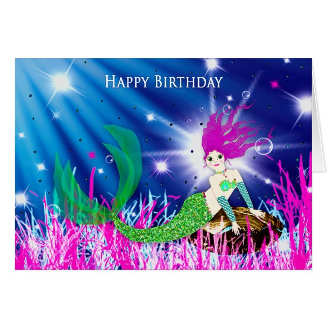 Dag, iemand speciaal, Zeemeermin in het diepe zee (Voorkant Horizontaal)