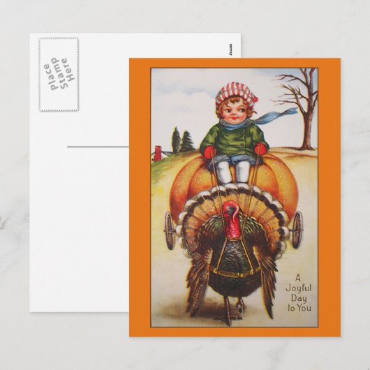     dag-illustratie-Thanksgiving kaarten Feestdagenkaart (Voorkant / Achterkant)