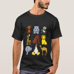 Dag in de dierentuin met 9 geanimeerde beelden t-shirt
