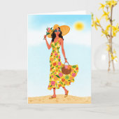 Dag in de zon Waterverf Stationery Kaart (Gele Bloem)